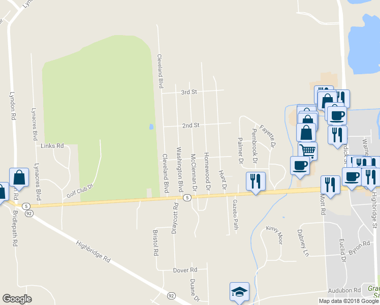 map of restaurants, bars, coffee shops, grocery stores, and more near 205 McClennan Drive in Fayetteville