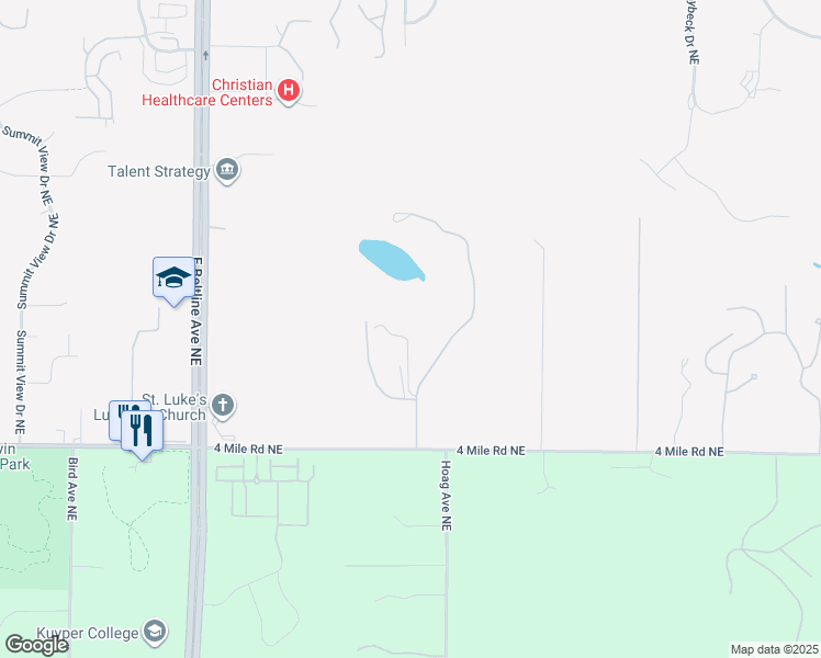 map of restaurants, bars, coffee shops, grocery stores, and more near in Grand Rapids