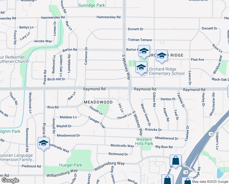 map of restaurants, bars, coffee shops, grocery stores, and more near 2000 Leland Drive in Madison