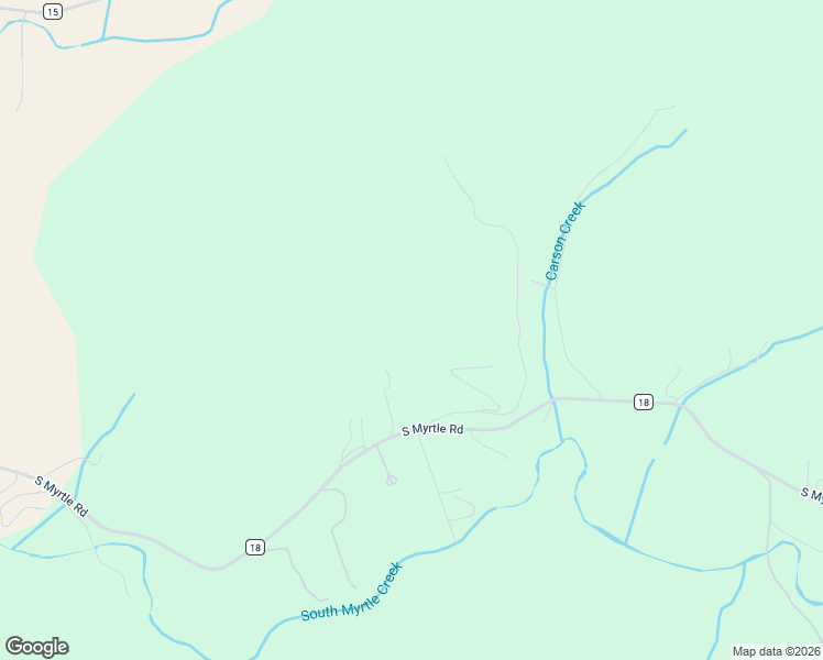 map of restaurants, bars, coffee shops, grocery stores, and more near 100 Oppossum Lane in Myrtle Creek