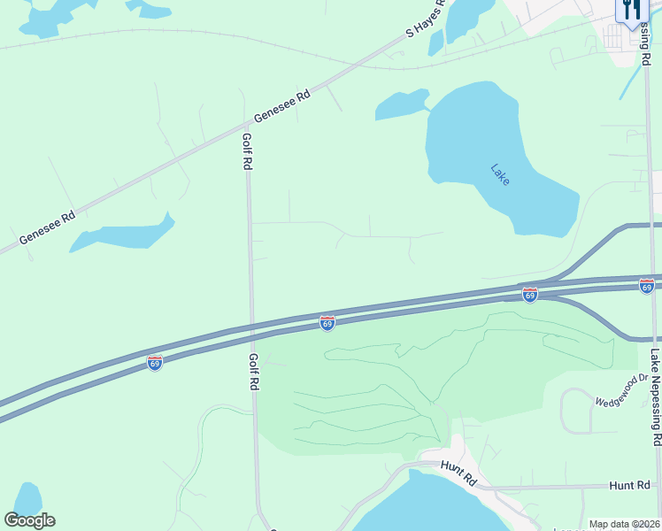 map of restaurants, bars, coffee shops, grocery stores, and more near 3873 Golf Vista Drive in Lapeer
