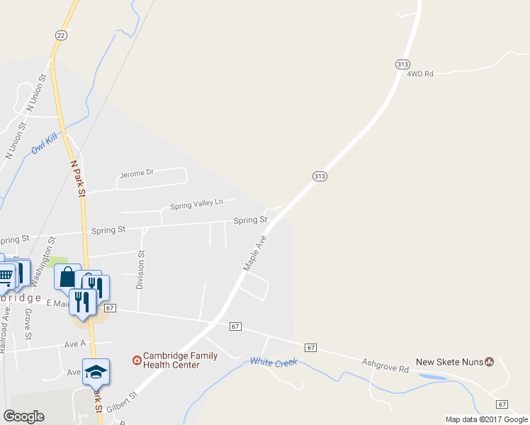 map of restaurants, bars, coffee shops, grocery stores, and more near 93 Spring Street in Cambridge