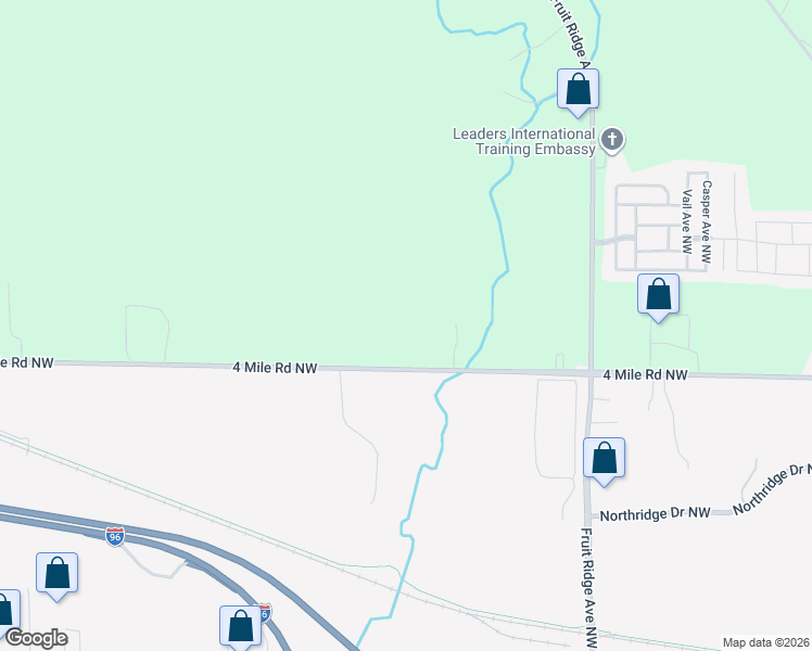 map of restaurants, bars, coffee shops, grocery stores, and more near 4081 4 Mile Road Northwest in Grand Rapids