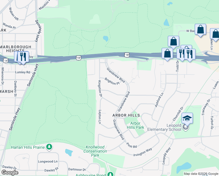 map of restaurants, bars, coffee shops, grocery stores, and more near 3310 Nottingham Way in Madison