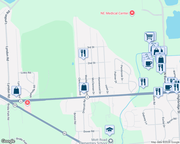 map of restaurants, bars, coffee shops, grocery stores, and more near 211 McClennan Dr in Fayetteville