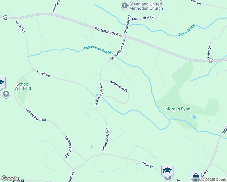 map of restaurants, bars, coffee shops, grocery stores, and more near 54 Alderwood Drive in Stratham