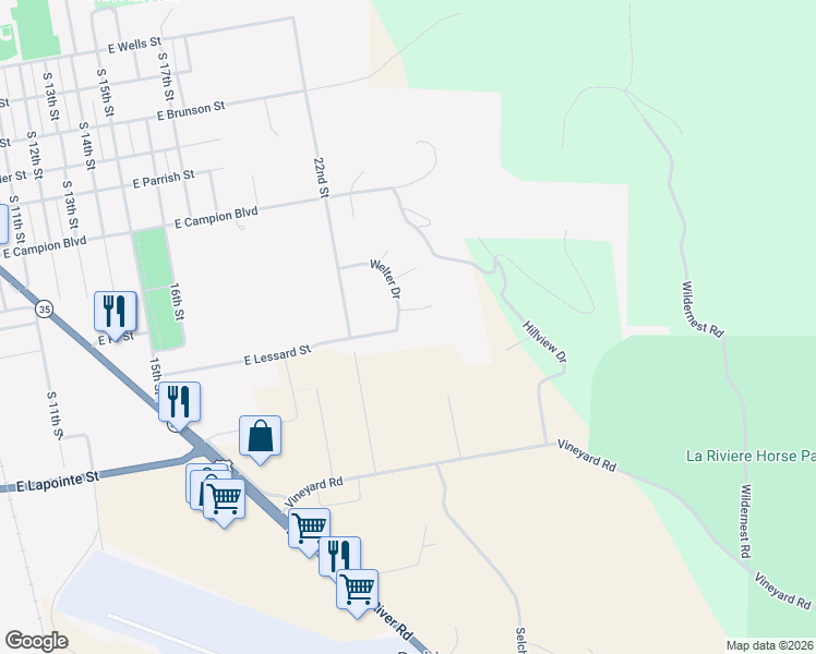 map of restaurants, bars, coffee shops, grocery stores, and more near 1720 Welter Drive in Prairie du Chien