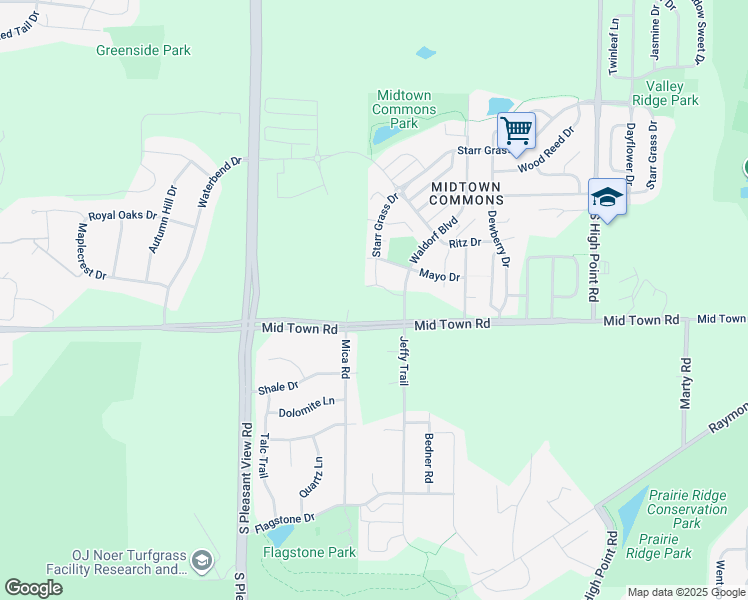 map of restaurants, bars, coffee shops, grocery stores, and more near 8256 Mid Town Road in Madison