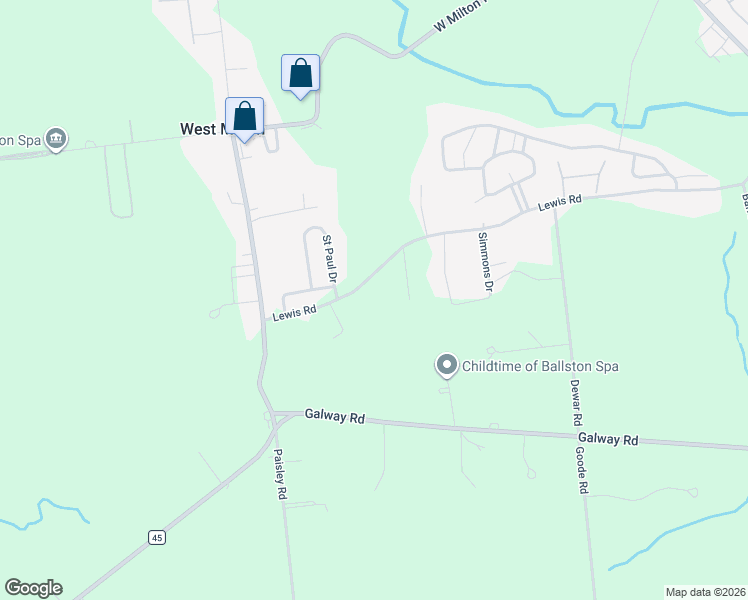 map of restaurants, bars, coffee shops, grocery stores, and more near 3704 Lewis Road in Ballston Spa
