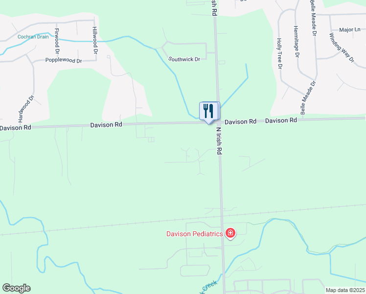 map of restaurants, bars, coffee shops, grocery stores, and more near 1445 Steeple Chase Court in Davison