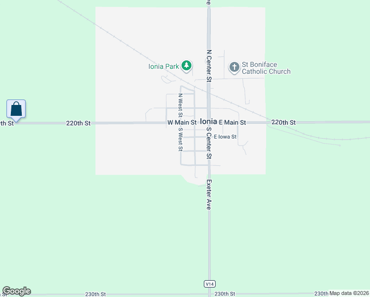 map of restaurants, bars, coffee shops, grocery stores, and more near South West Street in Ionia