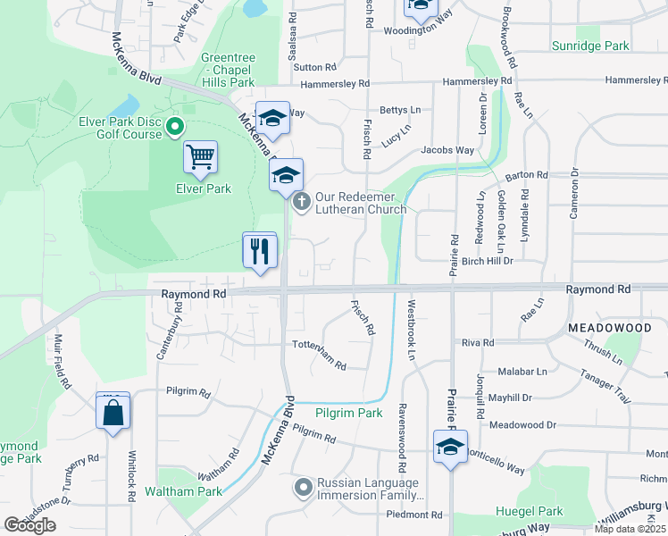 map of restaurants, bars, coffee shops, grocery stores, and more near 1815 Brittany Place in Madison