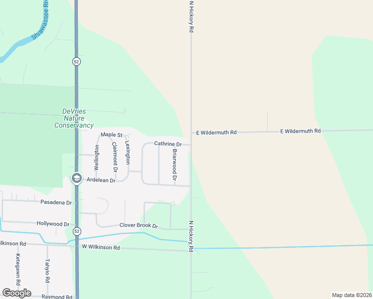 map of restaurants, bars, coffee shops, grocery stores, and more near 2388 Briarwood Drive in Owosso