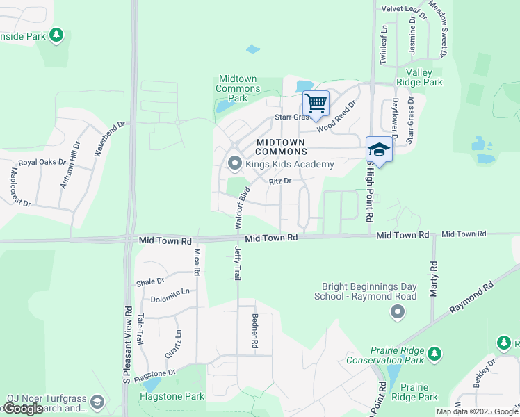 map of restaurants, bars, coffee shops, grocery stores, and more near 8119 Mayo Drive in Madison