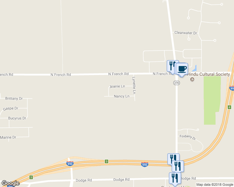 map of restaurants, bars, coffee shops, grocery stores, and more near 60 Nancy Lane in Buffalo