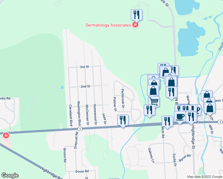 map of restaurants, bars, coffee shops, grocery stores, and more near 310 Palmer Drive in Fayetteville
