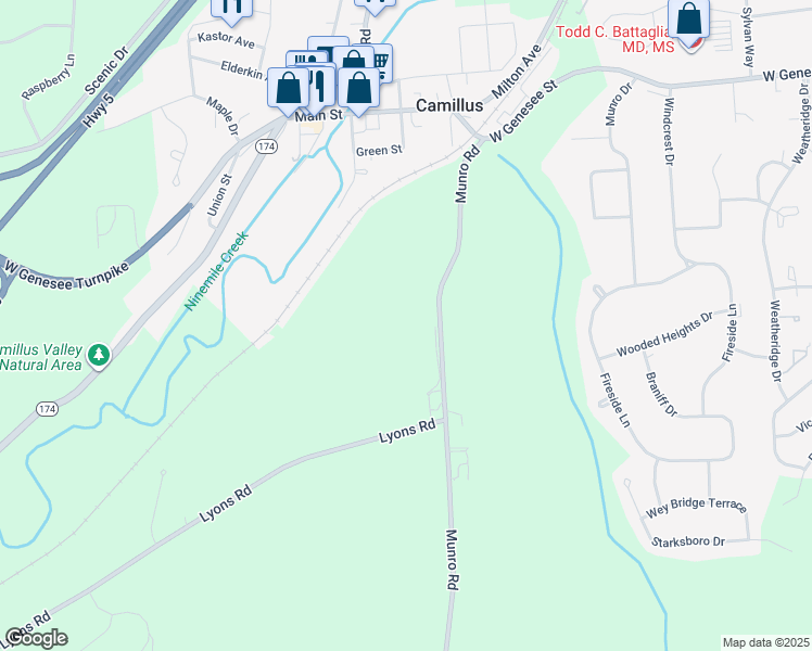 map of restaurants, bars, coffee shops, grocery stores, and more near in Camillus