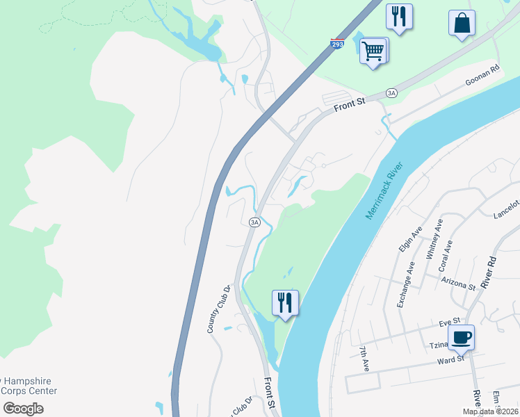 map of restaurants, bars, coffee shops, grocery stores, and more near 1824 Front St in Manchester
