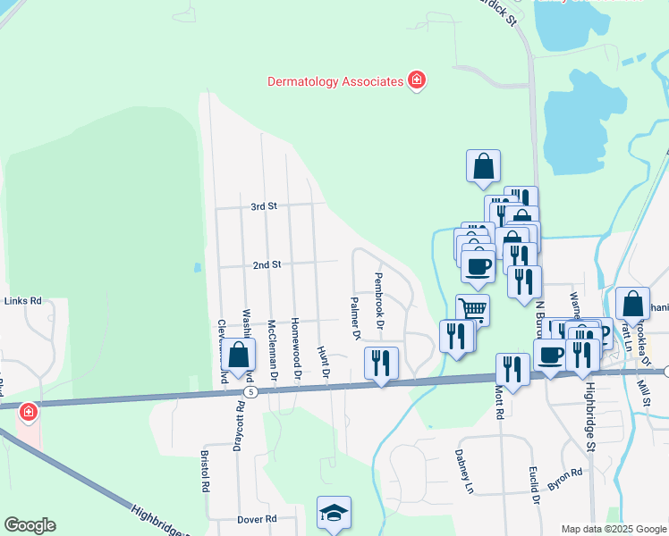 map of restaurants, bars, coffee shops, grocery stores, and more near 302 Hunt Drive in Fayetteville