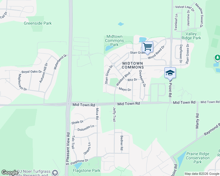 map of restaurants, bars, coffee shops, grocery stores, and more near 8201 Mayo Drive in Madison