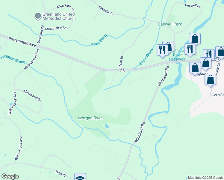 map of restaurants, bars, coffee shops, grocery stores, and more near 15 Coastal Way in Greenland