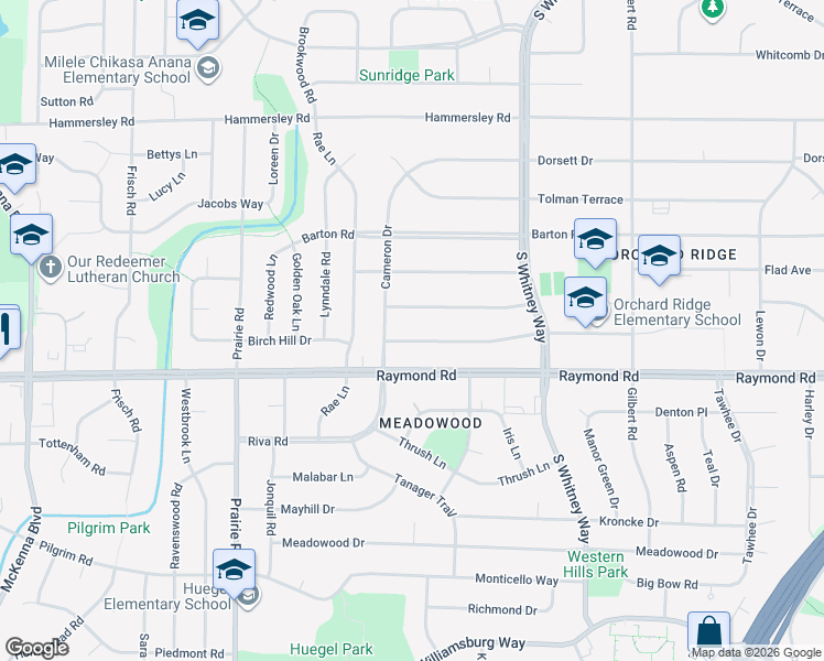 map of restaurants, bars, coffee shops, grocery stores, and more near 1801 Cameron Drive in Madison