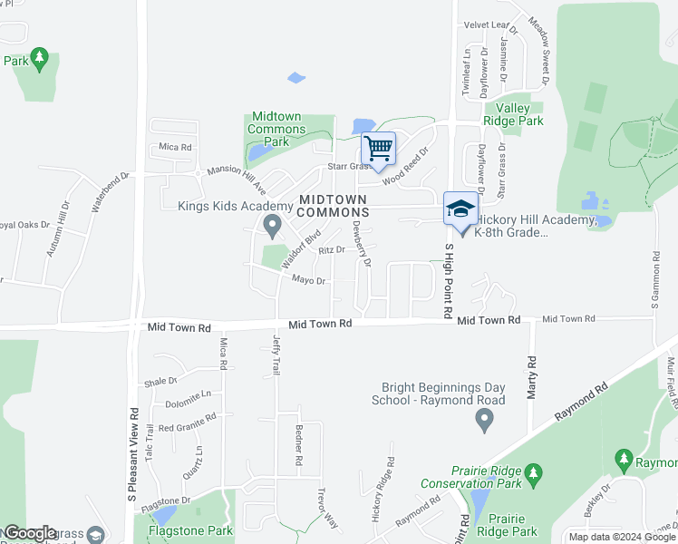 map of restaurants, bars, coffee shops, grocery stores, and more near 1704 Hilton Head Drive in Madison