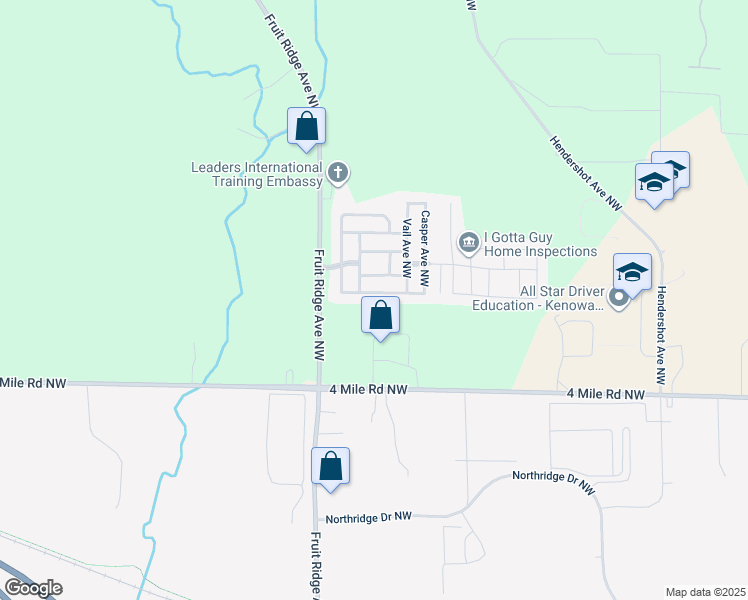 map of restaurants, bars, coffee shops, grocery stores, and more near 3693 Sugar Loaf Street Northwest in Grand Rapids