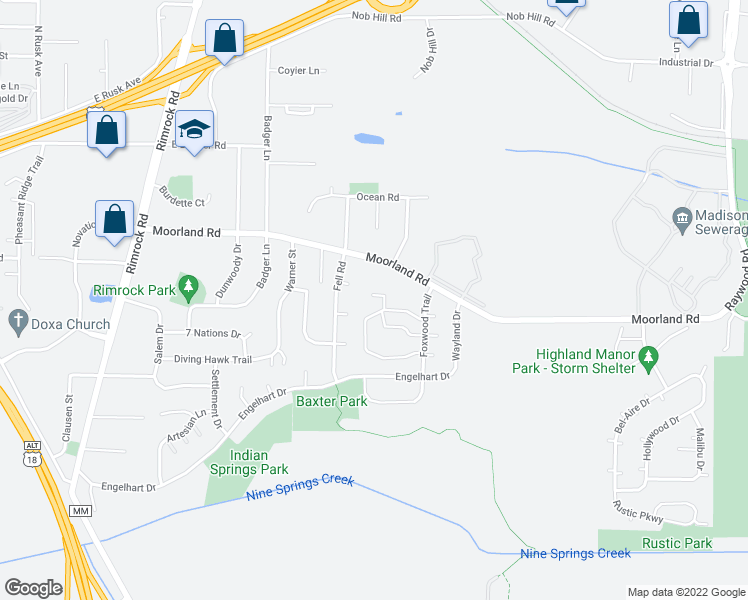 map of restaurants, bars, coffee shops, grocery stores, and more near 1014 North Sunnyvale Lane in Madison