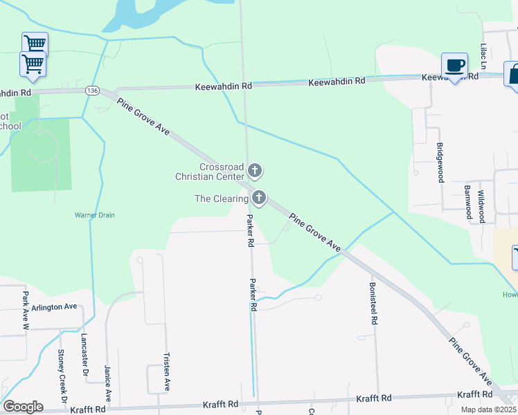 map of restaurants, bars, coffee shops, grocery stores, and more near 4311 Pine Grove Avenue in Fort Gratiot Township