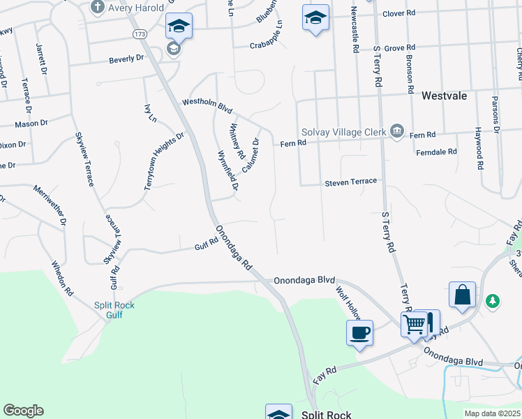 map of restaurants, bars, coffee shops, grocery stores, and more near 126 Rutledge Road in Syracuse