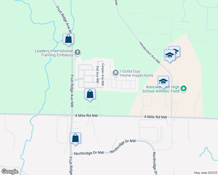 map of restaurants, bars, coffee shops, grocery stores, and more near 3812 Nordic Lane Northwest in Grand Rapids