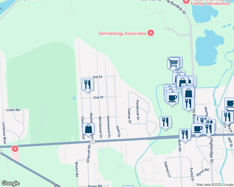 map of restaurants, bars, coffee shops, grocery stores, and more near 302 Hunt Drive in Fayetteville