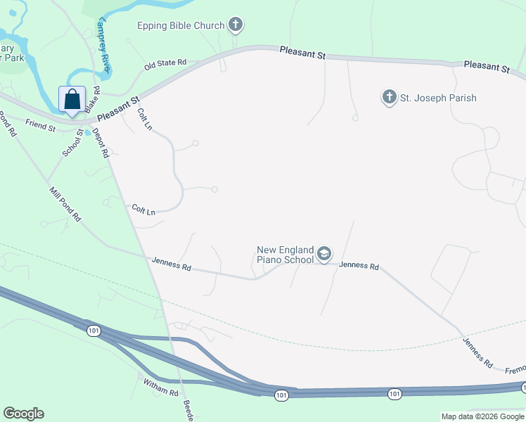 map of restaurants, bars, coffee shops, grocery stores, and more near 97 Jenness Road in Epping