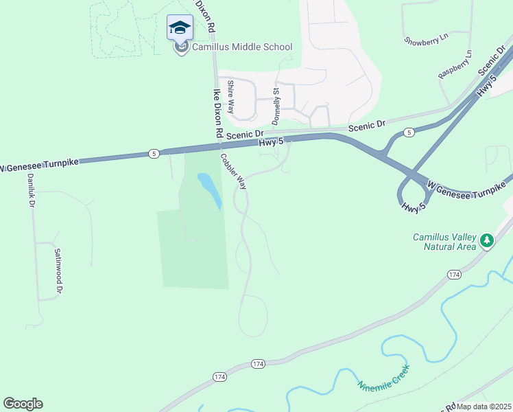 map of restaurants, bars, coffee shops, grocery stores, and more near 5440 Cobbler Way in Camillus