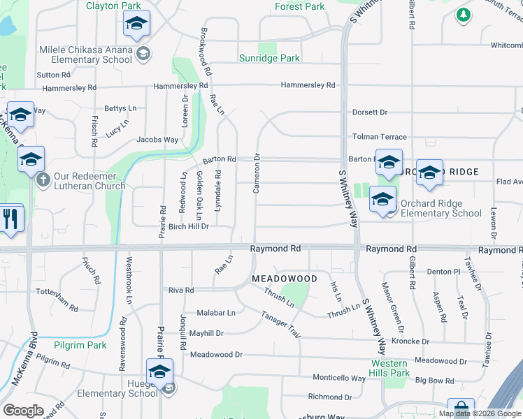 map of restaurants, bars, coffee shops, grocery stores, and more near 1801 Cameron Drive in Madison