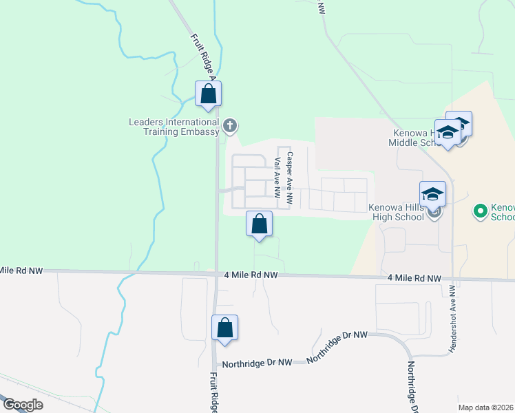 map of restaurants, bars, coffee shops, grocery stores, and more near 3693 Sugar Loaf Street Northwest in Grand Rapids