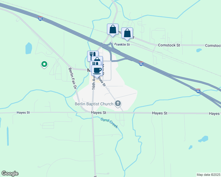 map of restaurants, bars, coffee shops, grocery stores, and more near 14532 State Street in Marne