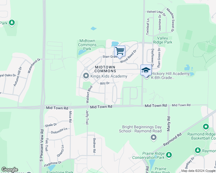 map of restaurants, bars, coffee shops, grocery stores, and more near 1704 Hilton Head Drive in Madison