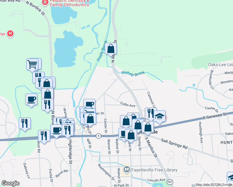 map of restaurants, bars, coffee shops, grocery stores, and more near 201 Lafayette Lane in Fayetteville