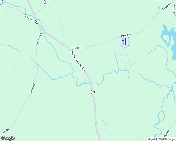 map of restaurants, bars, coffee shops, grocery stores, and more near 132 Dustin Tavern Road in Weare