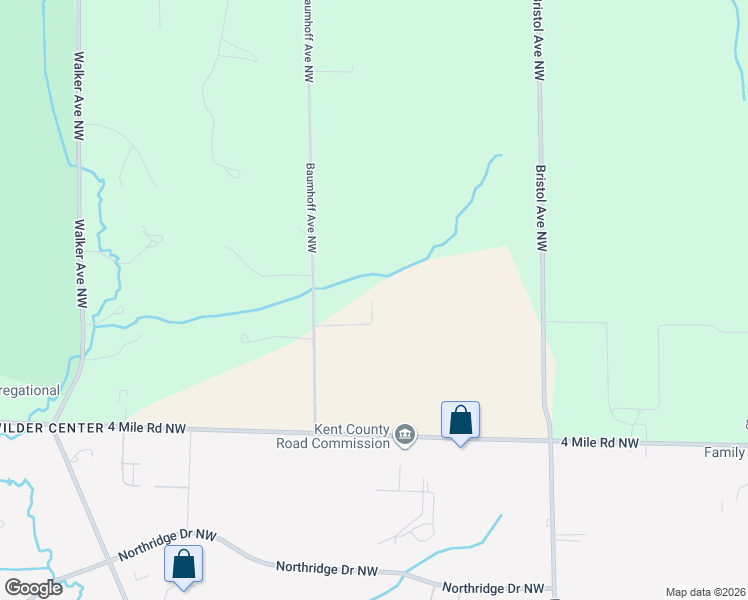 map of restaurants, bars, coffee shops, grocery stores, and more near 3790 Baumhoff Avenue Northwest in Comstock Park