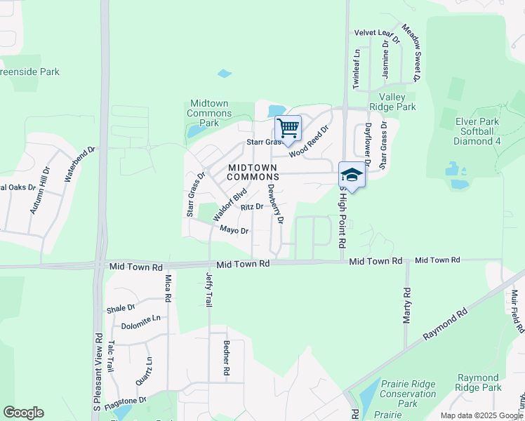 map of restaurants, bars, coffee shops, grocery stores, and more near 1704 Hilton Head Drive in Madison