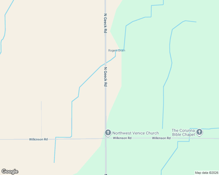 map of restaurants, bars, coffee shops, grocery stores, and more near 2352 North Geeck Road in Corunna