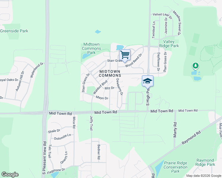map of restaurants, bars, coffee shops, grocery stores, and more near 1701 Carns Drive in Madison