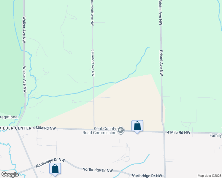 map of restaurants, bars, coffee shops, grocery stores, and more near 3790 Baumhoff Avenue Northwest in Comstock Park