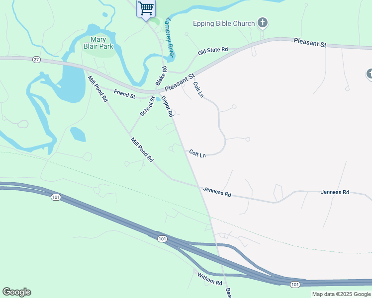 map of restaurants, bars, coffee shops, grocery stores, and more near 55 Colt Lane in Epping