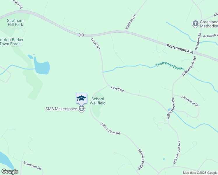 map of restaurants, bars, coffee shops, grocery stores, and more near 30 Lovell Road in Stratham