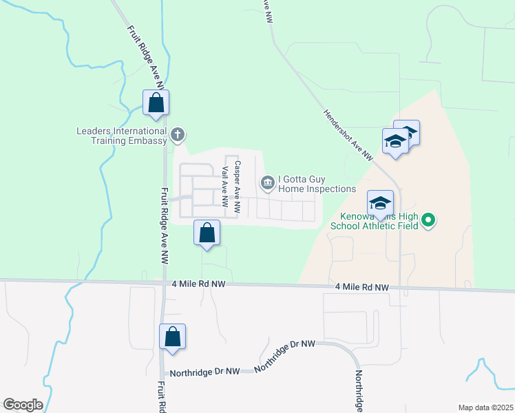 map of restaurants, bars, coffee shops, grocery stores, and more near 3812 Nordic Lane Northwest in Grand Rapids