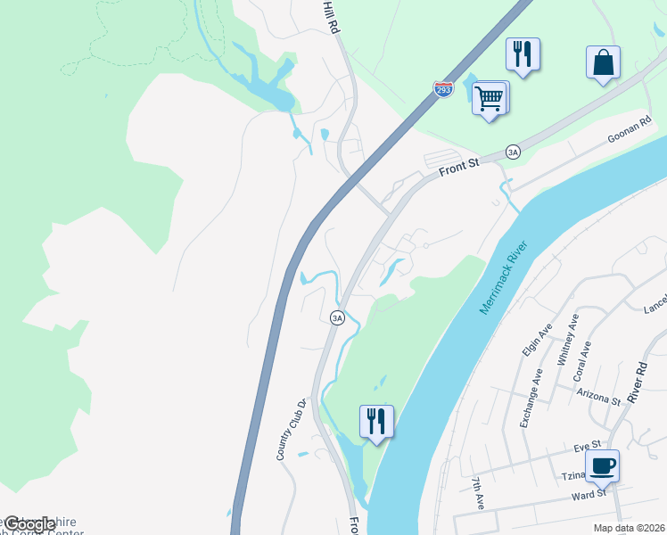 map of restaurants, bars, coffee shops, grocery stores, and more near 39 Old Hackett Hill Road in Manchester